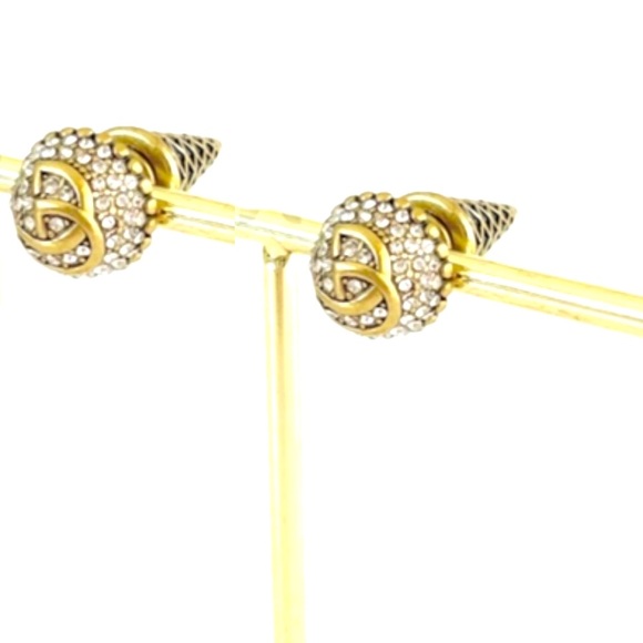 Gucci Gold Plated Crystal Studs - Picture 5 of 14